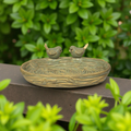 Bird Bath Oval with 2 Birds