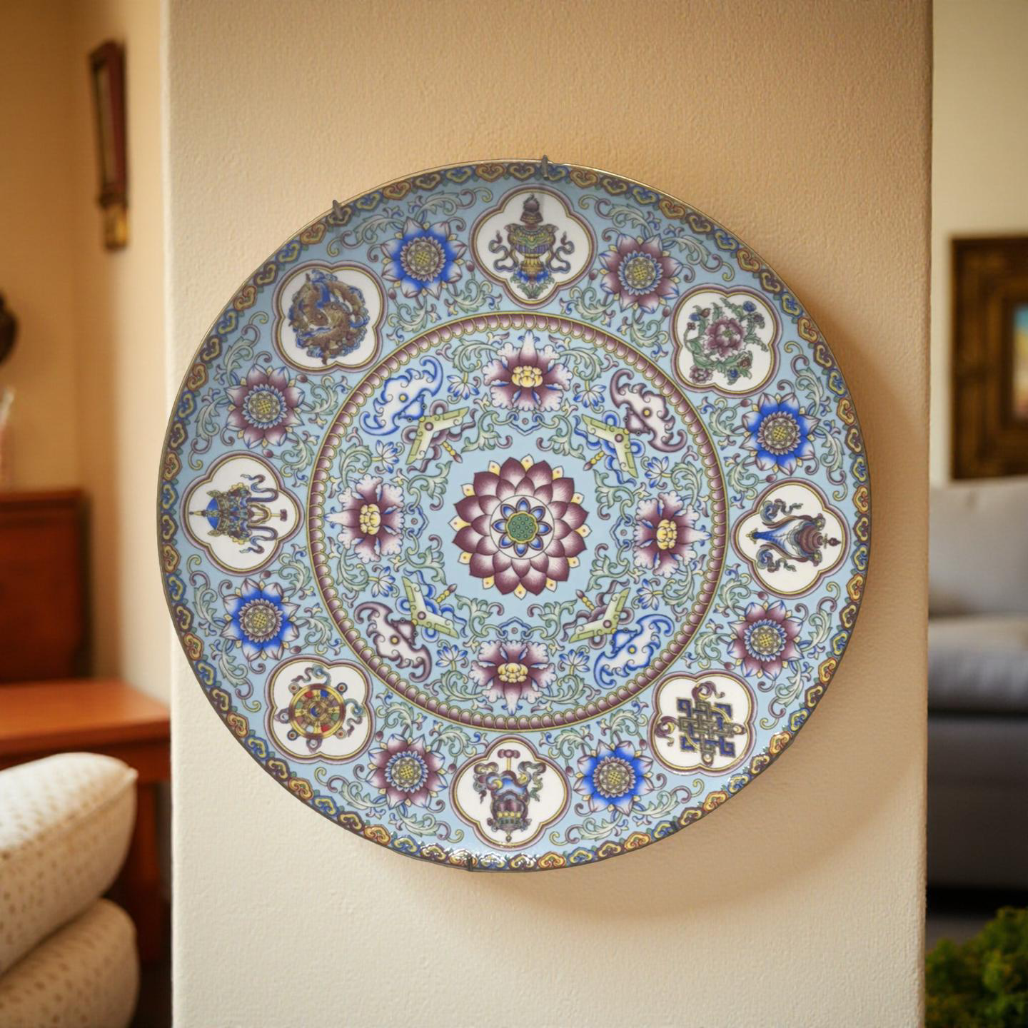 Wall Decor Albert Plate Blue (A)