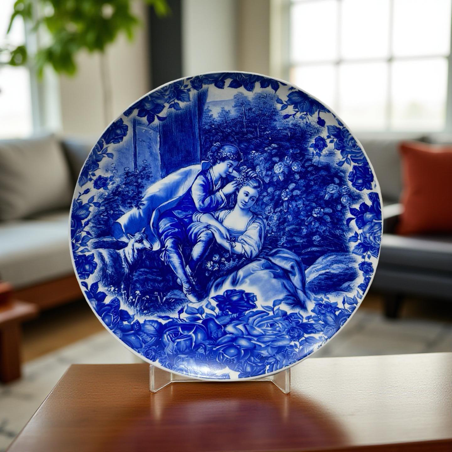 Decor Plate - Man with Flower Small
