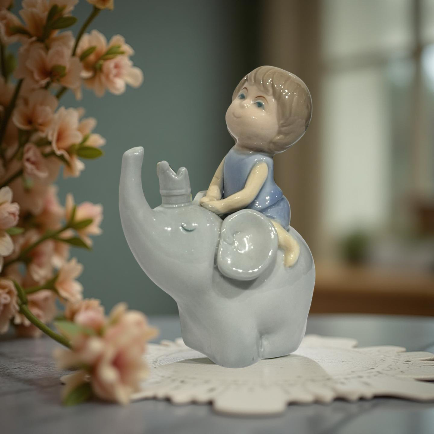 Whimsical Decor Baby on Elephant
