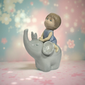 Whimsical Decor Baby on Elephant