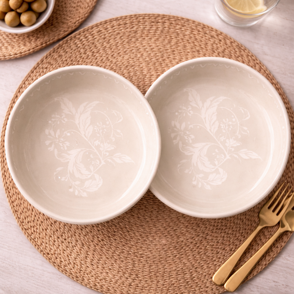 Elena Bowls Set of 2 - Mushroom