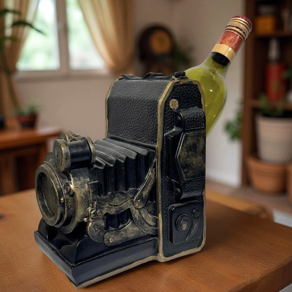 Wine Bottle Holder Vintage Camera