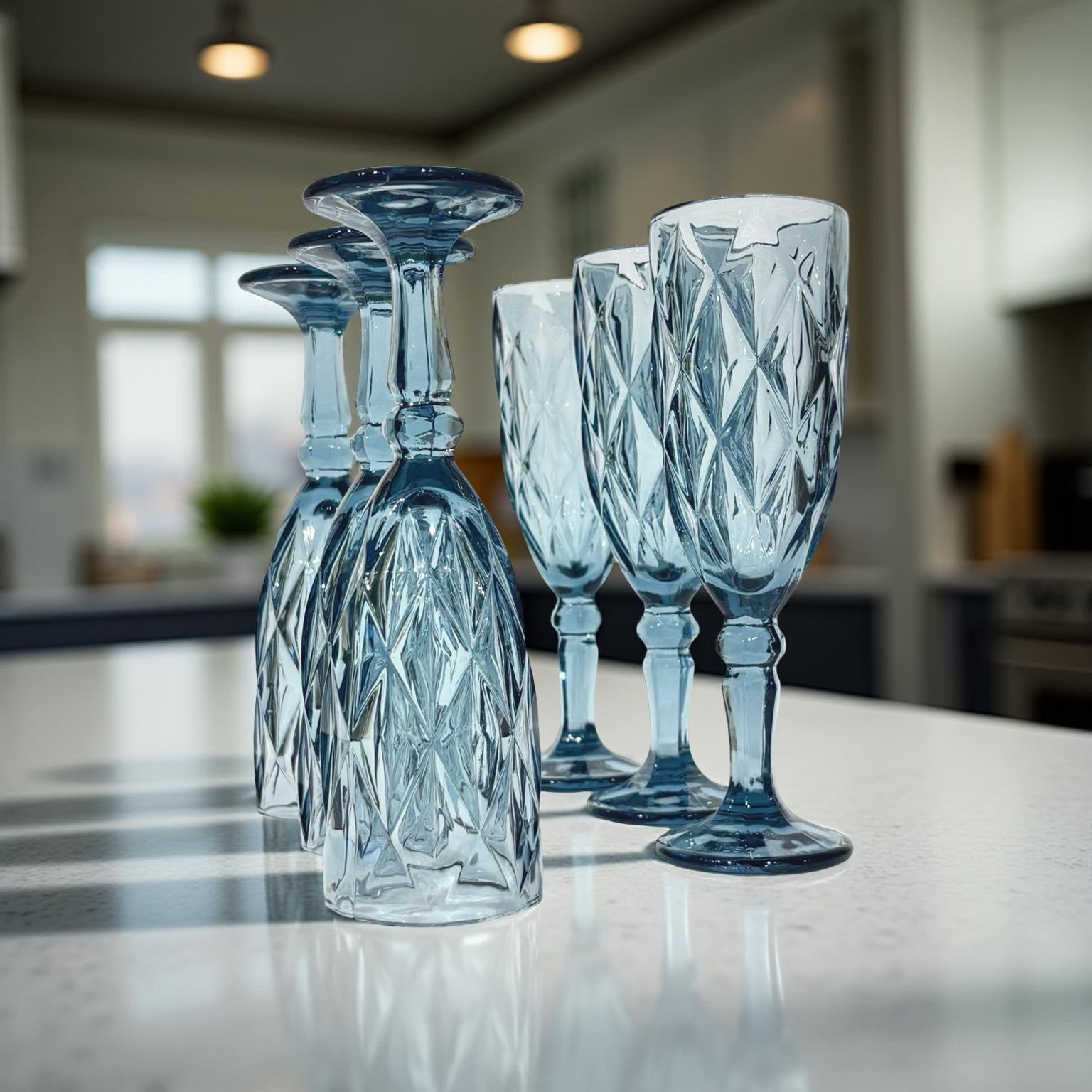 Deli - Flute Glass Blue S06