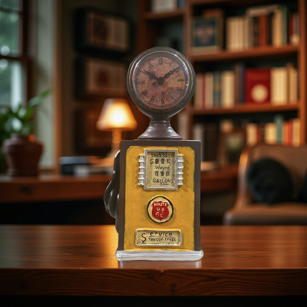 Table Top Clock Petrol Pump