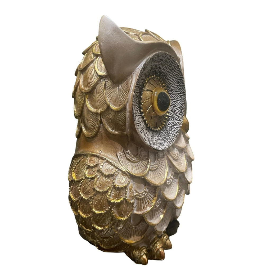 Decor - Gold Winged Standing Owl