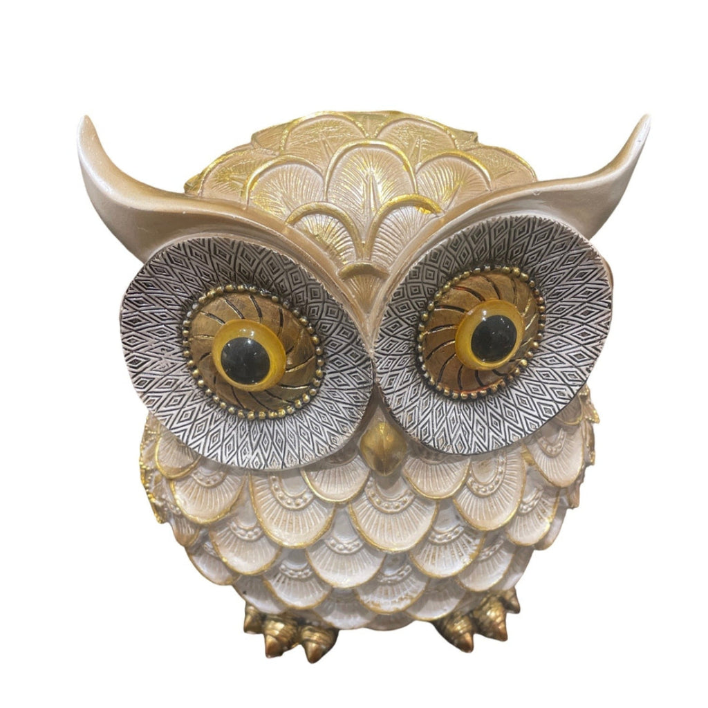 Decor - Gold Winged Standing Owl