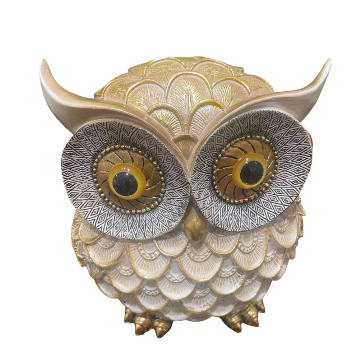 Decor - Gold Winged Standing Owl