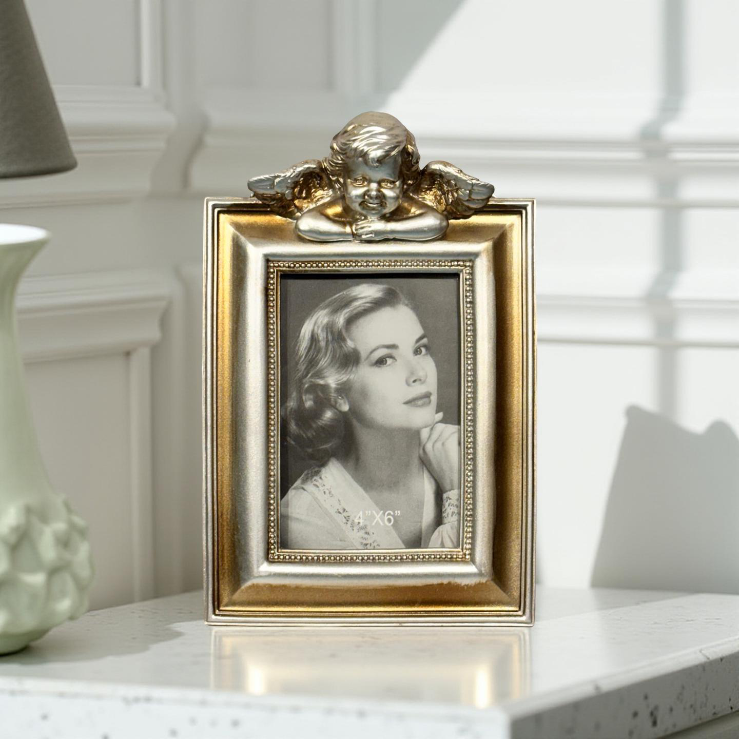 Photo Frame Silver Cherub Small