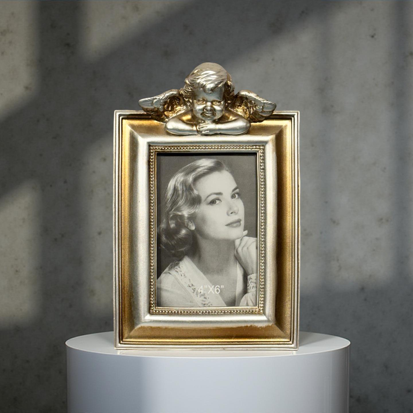 Photo Frame Silver Cherub Small