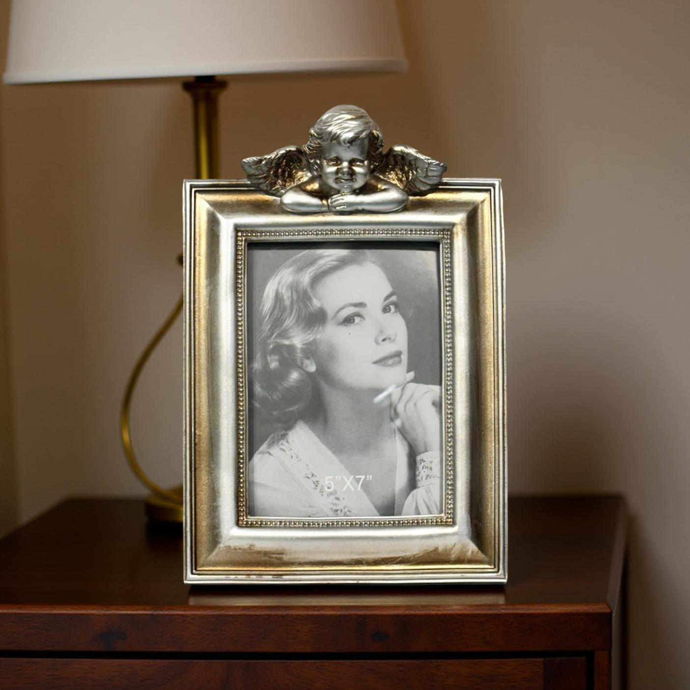 Photo Frame Silver Cherub Large