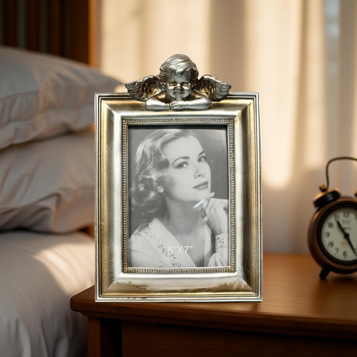 Photo Frame Silver Cherub Large