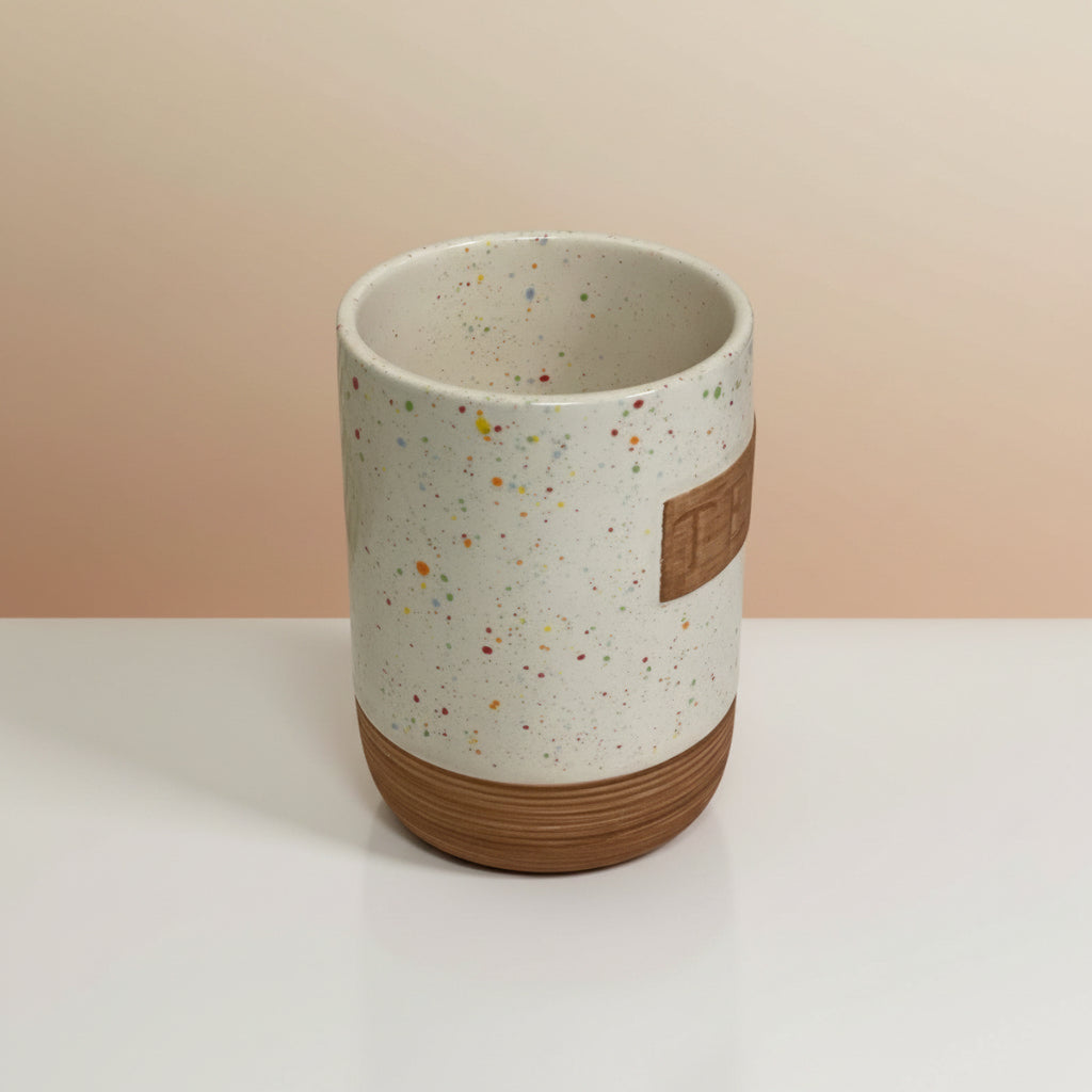 Tea Coffee Sugar Speckled White Jars with Tray