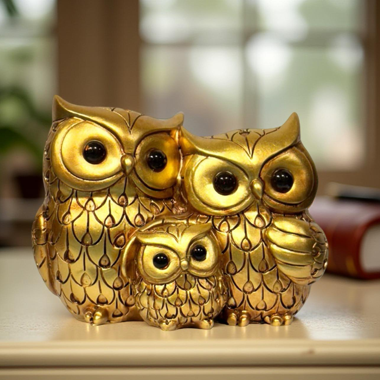Decorative Gold Owl Fam (D1)
