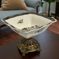 Georgia Ivory & Brown Square Bowl Small