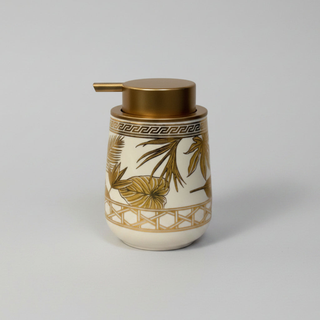 Bath Set Golden Palm Luxe White