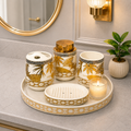 Bath Set Golden Palm Luxe White