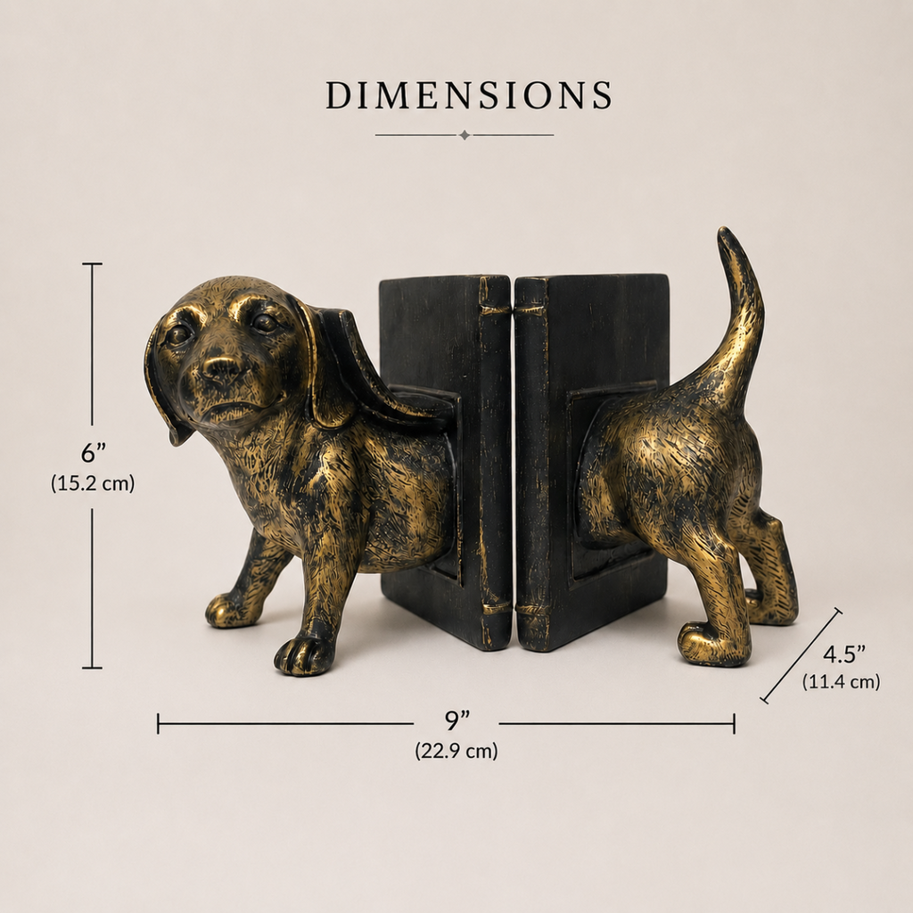 Bookend Golden Black Dashound