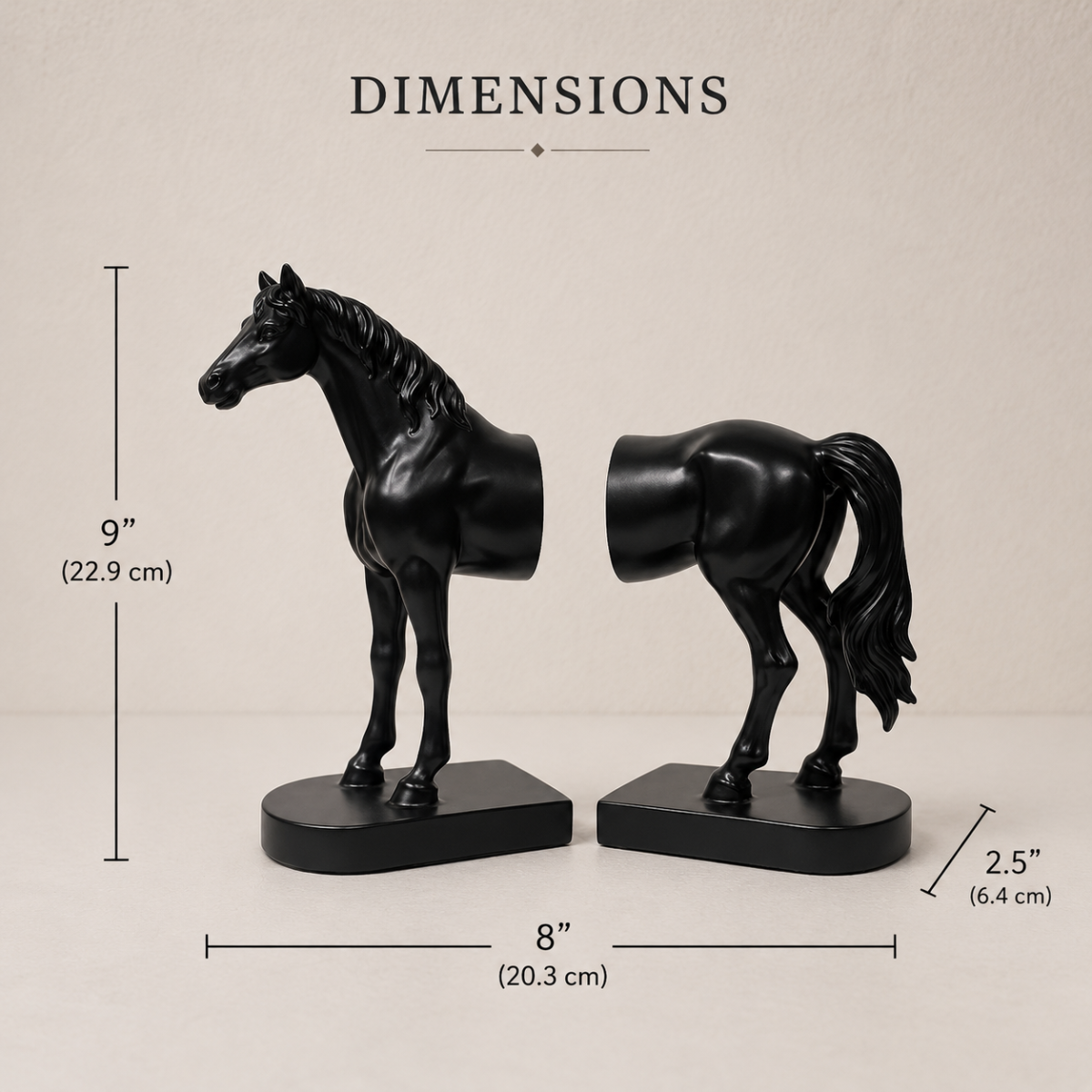 Bookend Black Beauty Horse