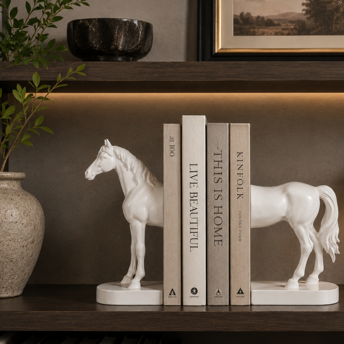Bookend White Beauty Horse
