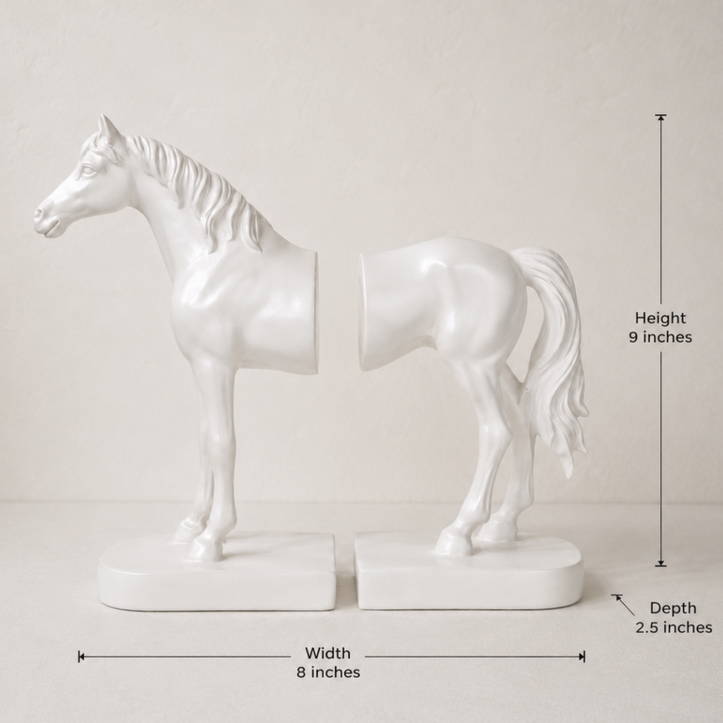 Bookend White Beauty Horse
