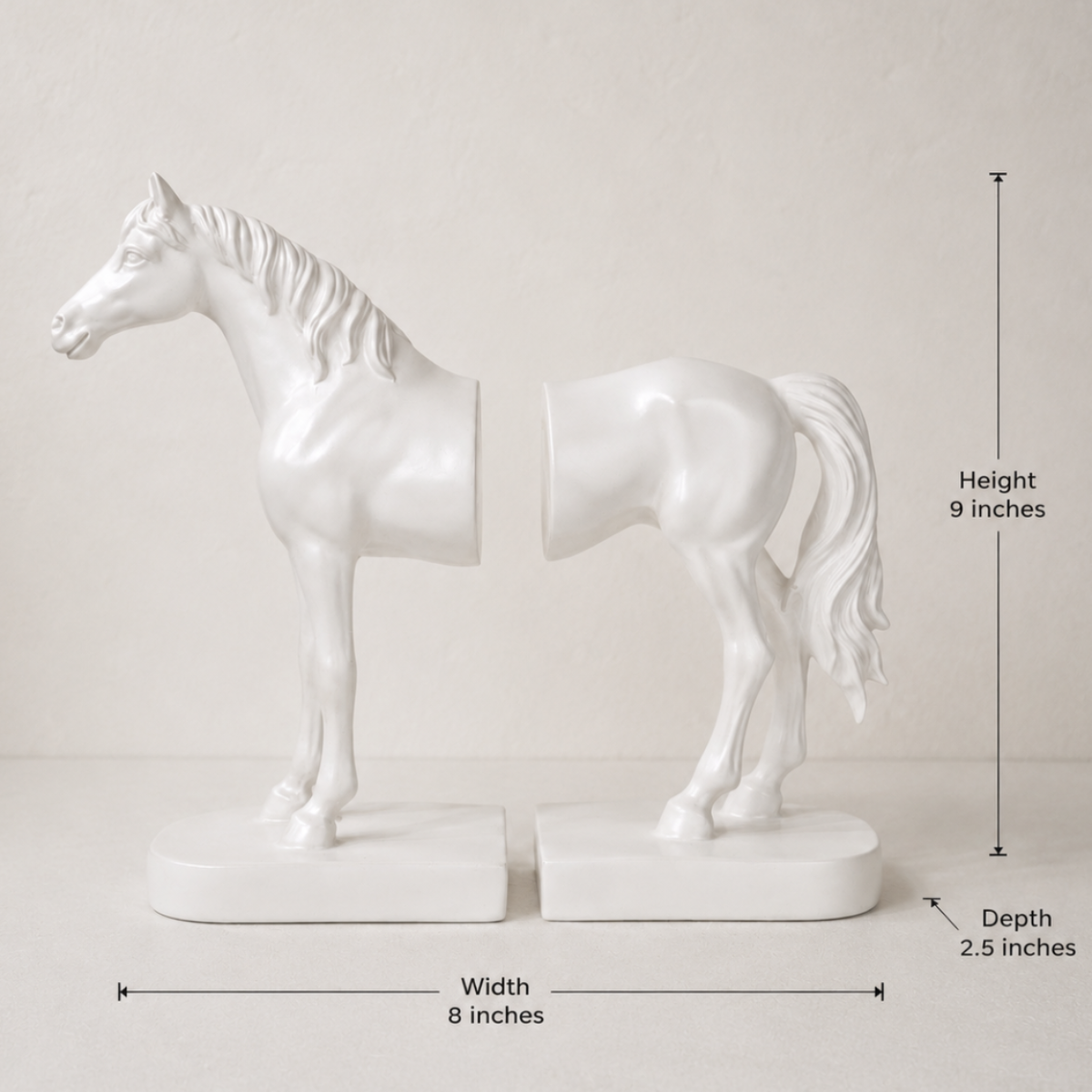 Bookend White Beauty Horse