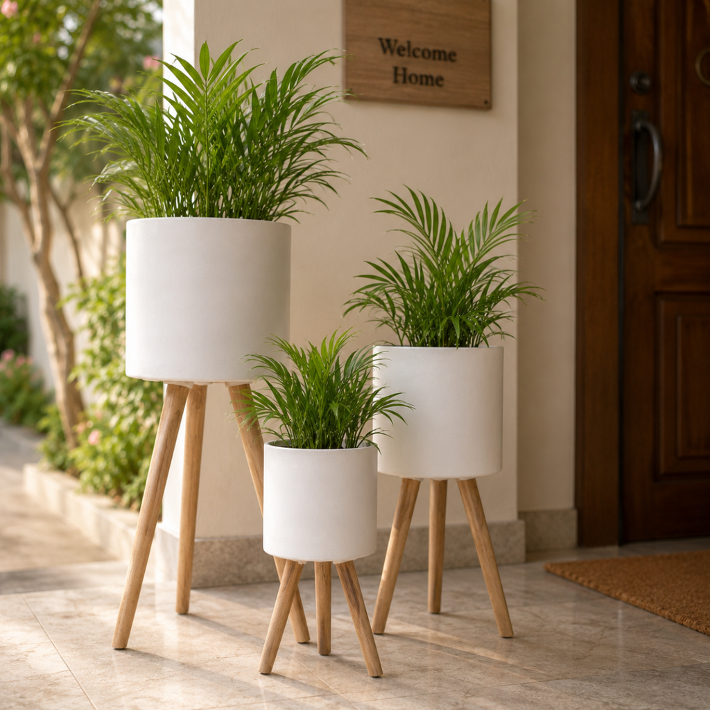 Tripod Planter Set of 3 – White