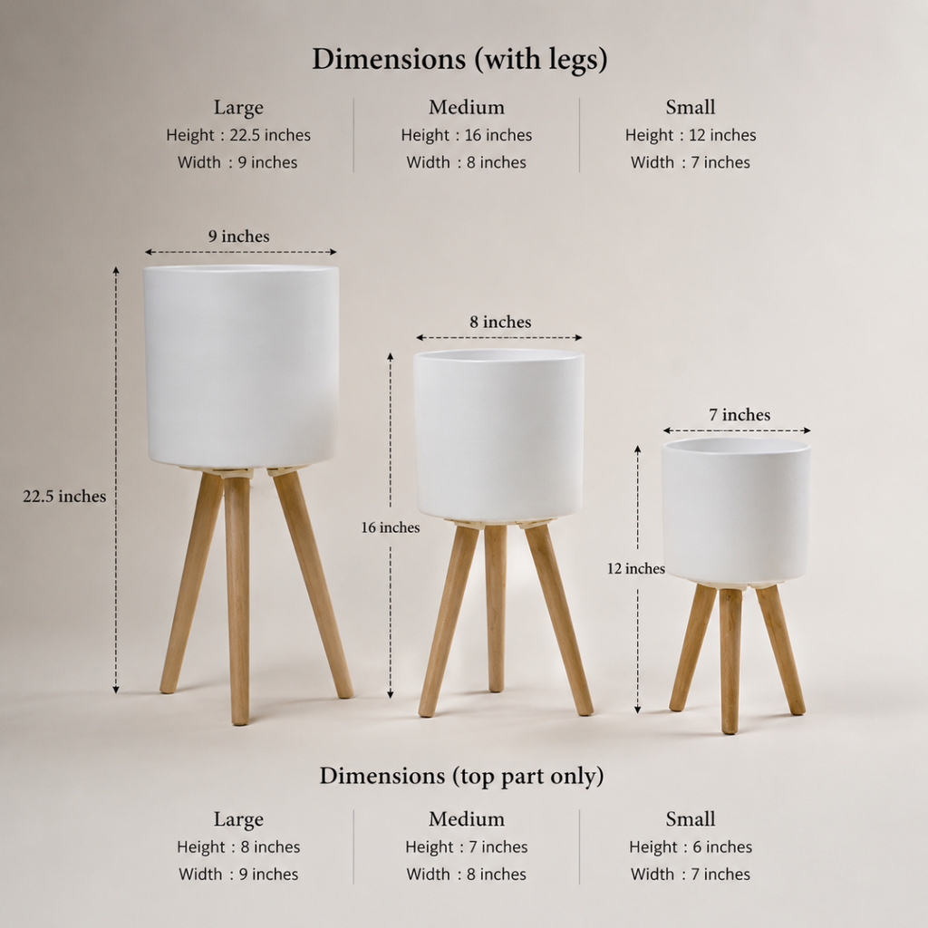 Tripod Planter Set of 3 – White