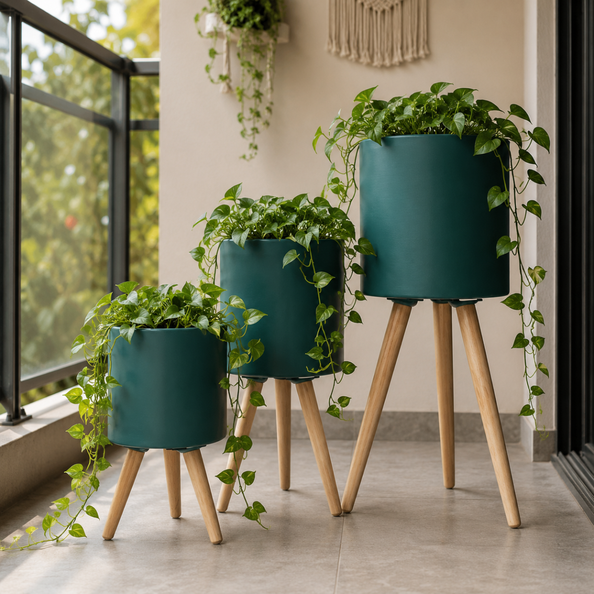 Tripod Planter Set of 3 – Green