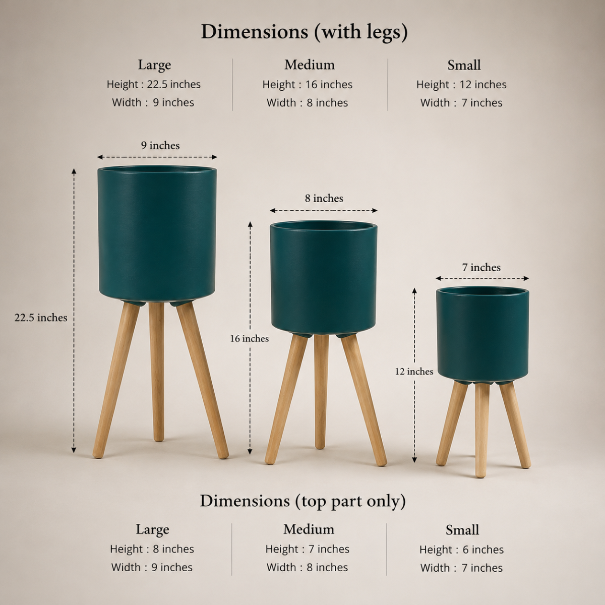 Tripod Planter Set of 3 – Green