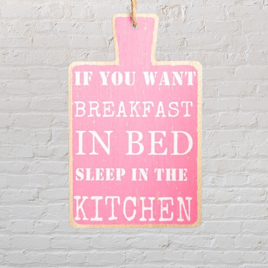 Wall Hanging Breakfast In Bed Wall Pink