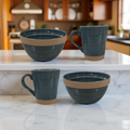 Elena - 2 Mug 2 Bowl Breakfast Set - Green