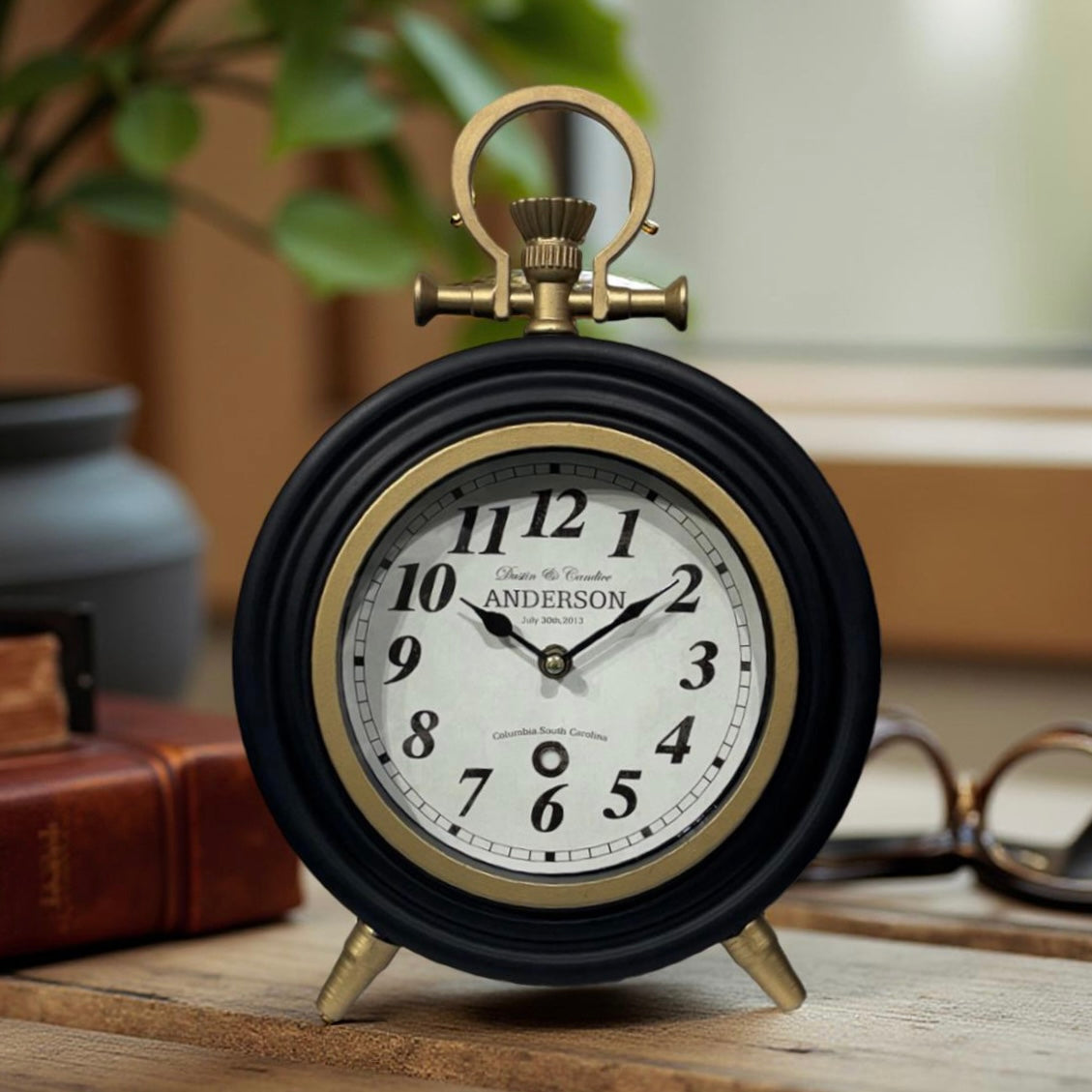 Black Anderson Round Clock