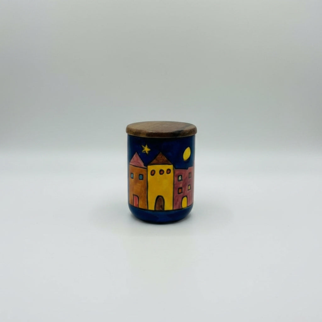 Jar - Buildings with Wood Lid