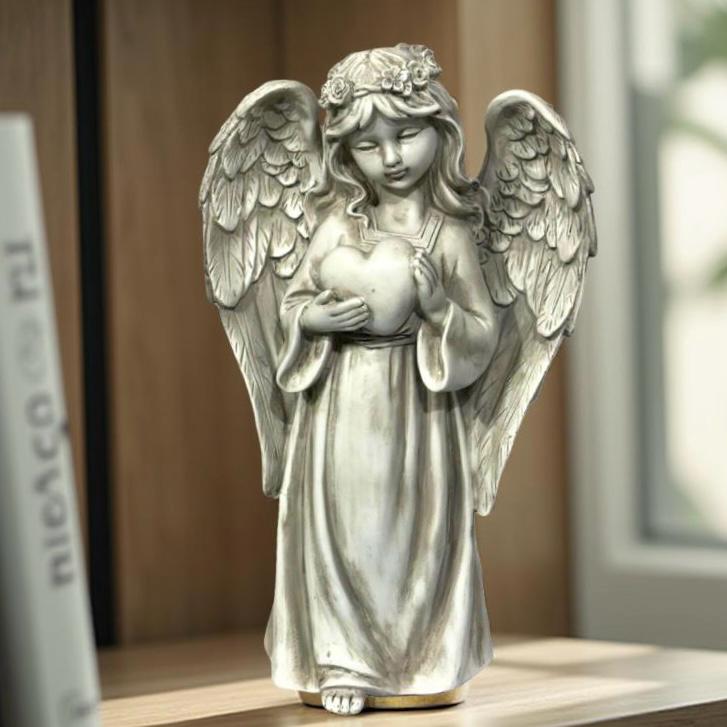 Decor - White Angel Holding Heart