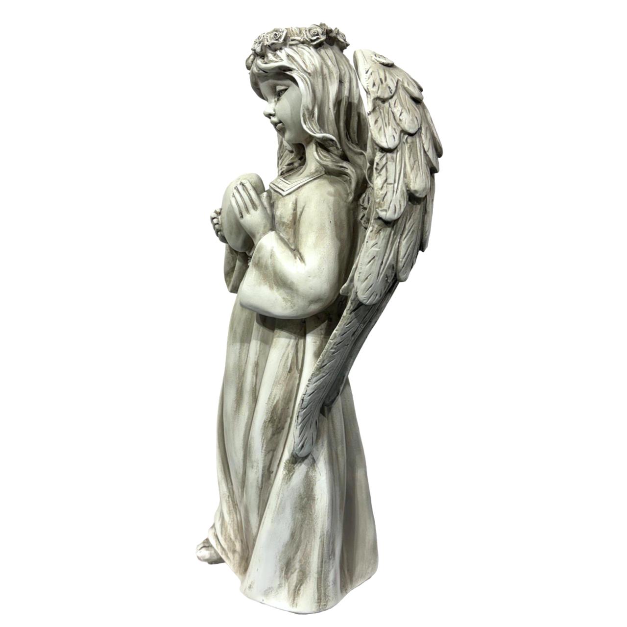 Decor - White Angel Holding Heart