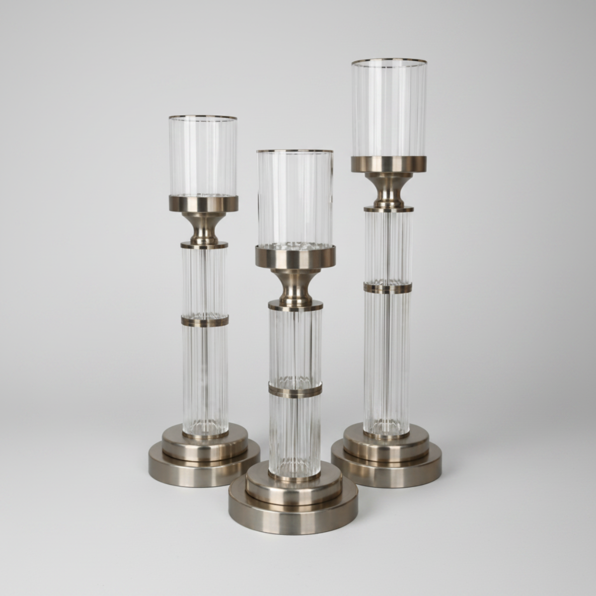 Celeste Fluted Candle Stand ( Set of 3)