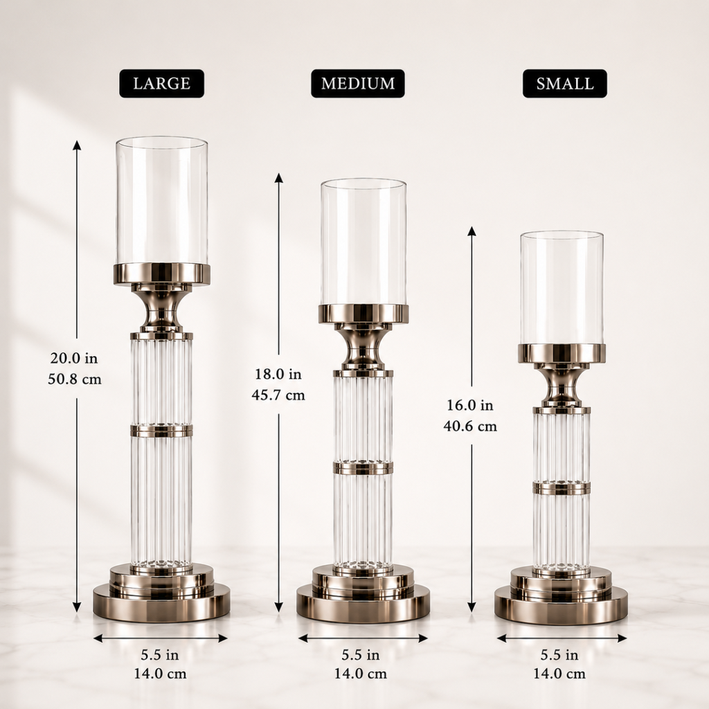 Celeste Fluted Candle Stand ( Set of 3)