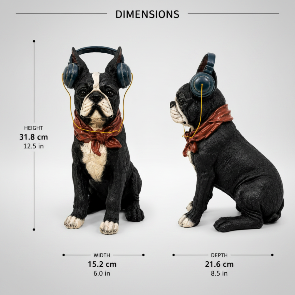 Decor - Black Doggie in Headphone