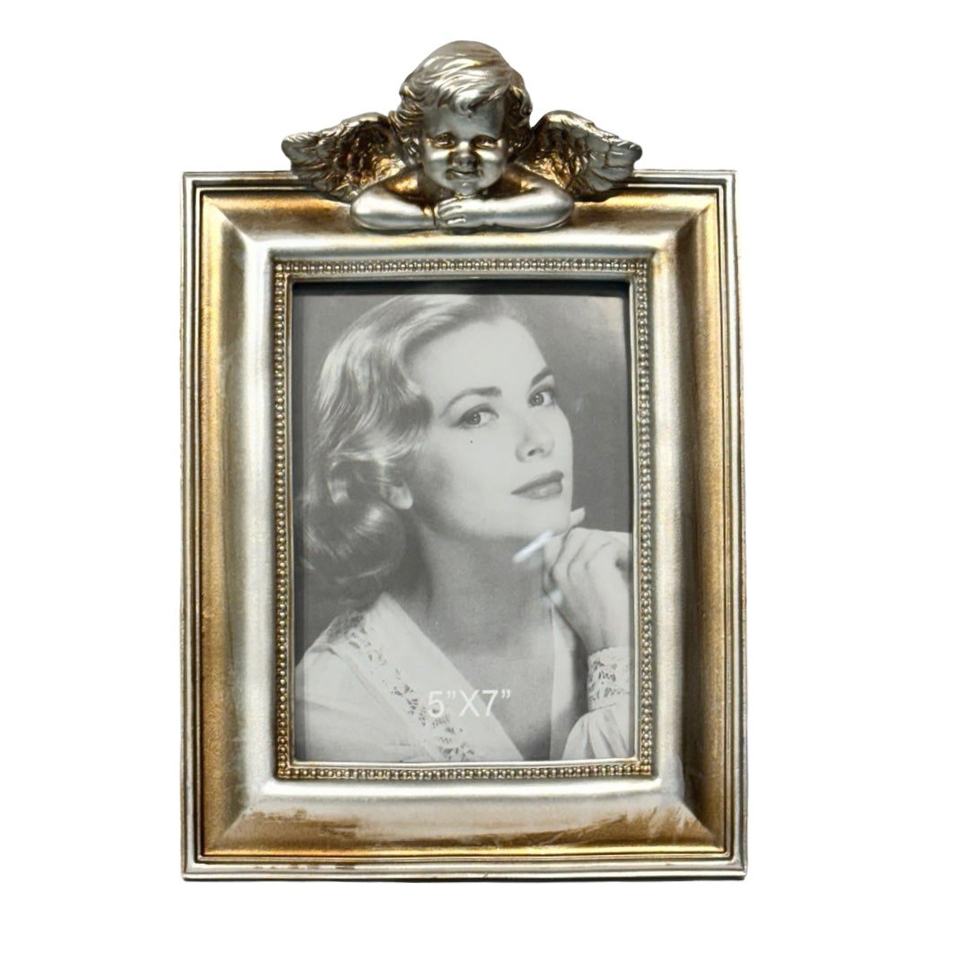 Photo Frame Silver Cherub Large