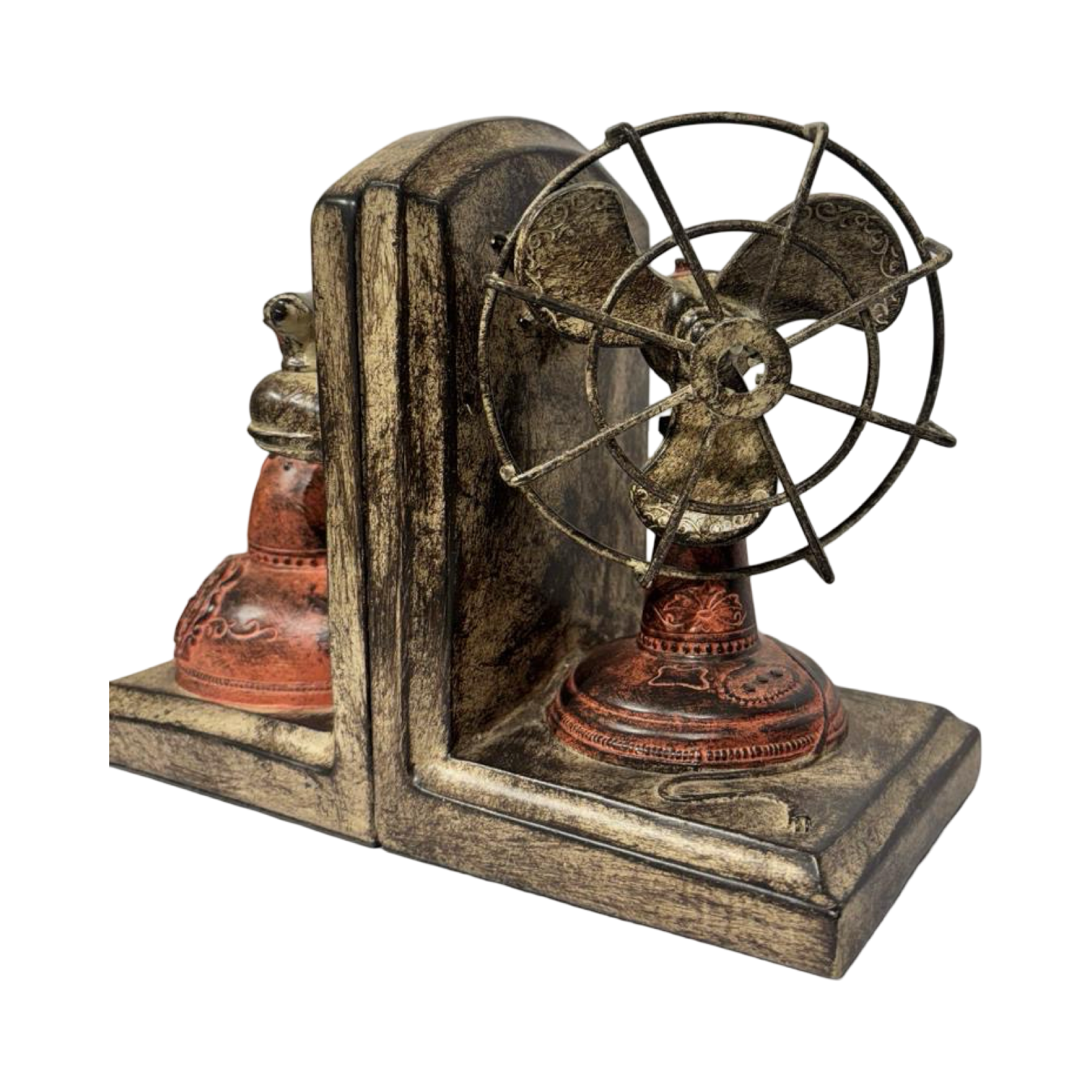 Bookend Vintage Red Phone & Fan