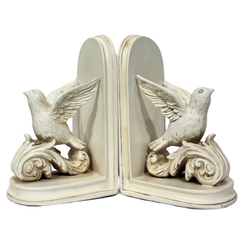 Bookend White Flying Bird