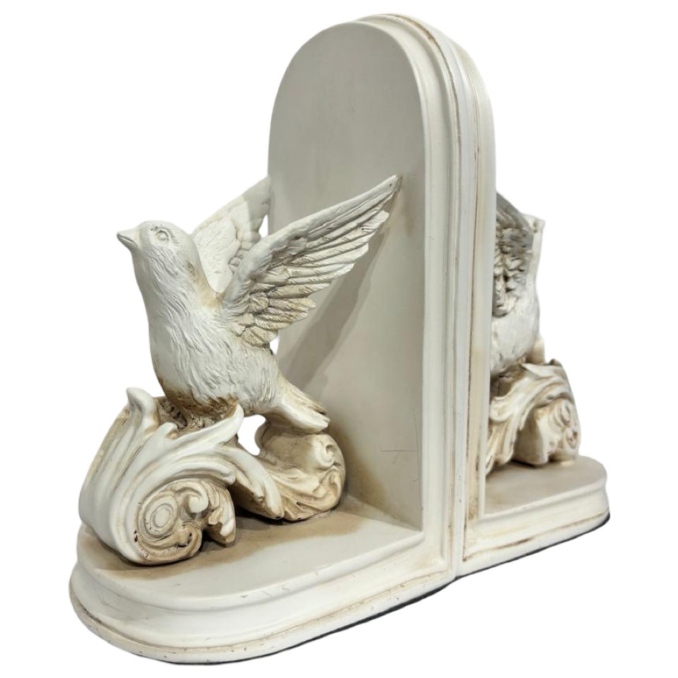 Bookend White Flying Bird