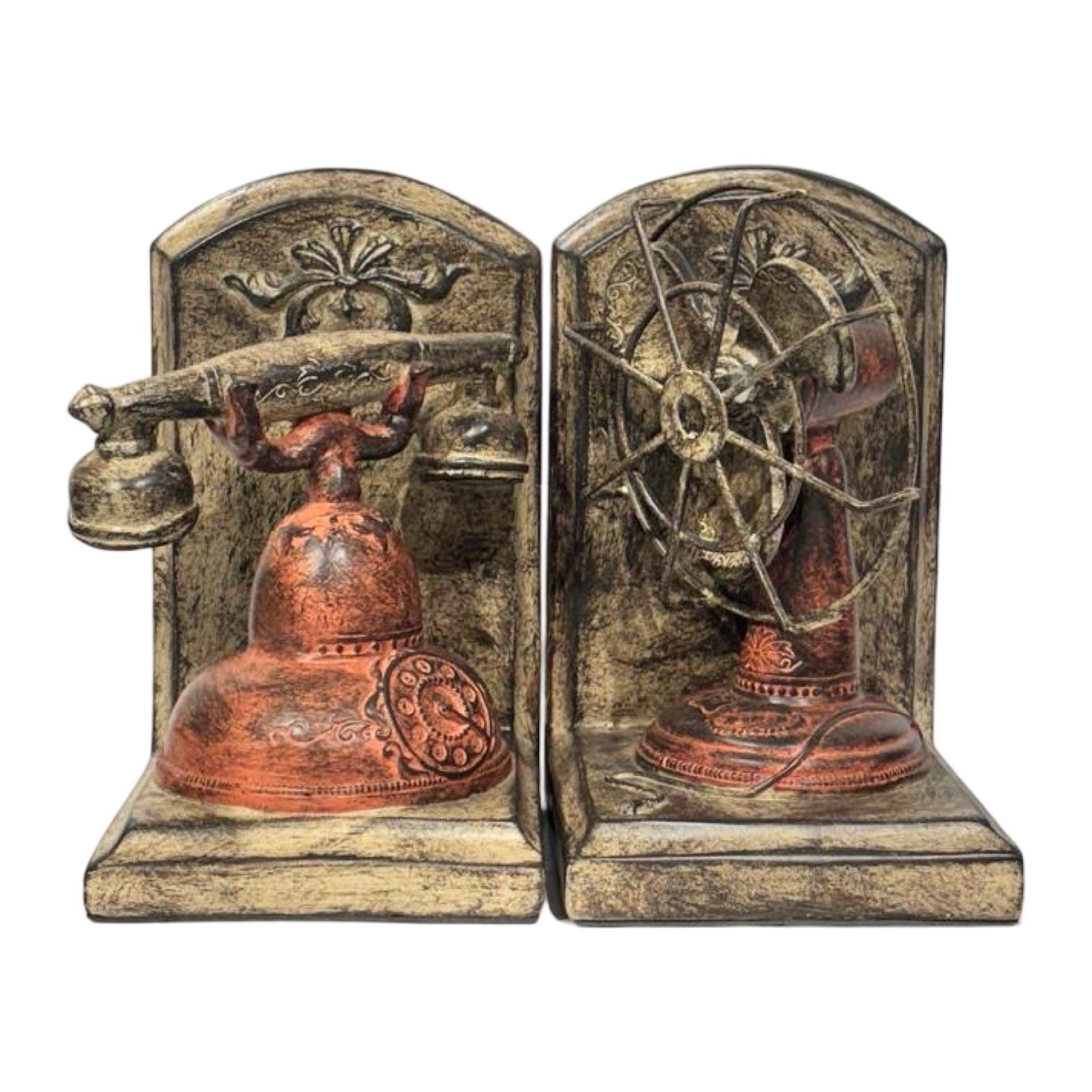 Bookend Vintage Red Phone & Fan