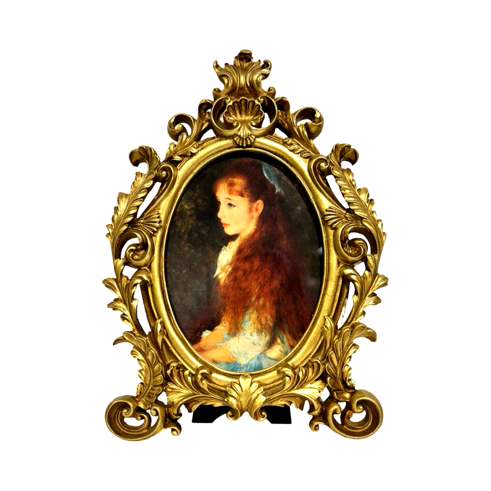 Photo Frame Gold Carve Oval