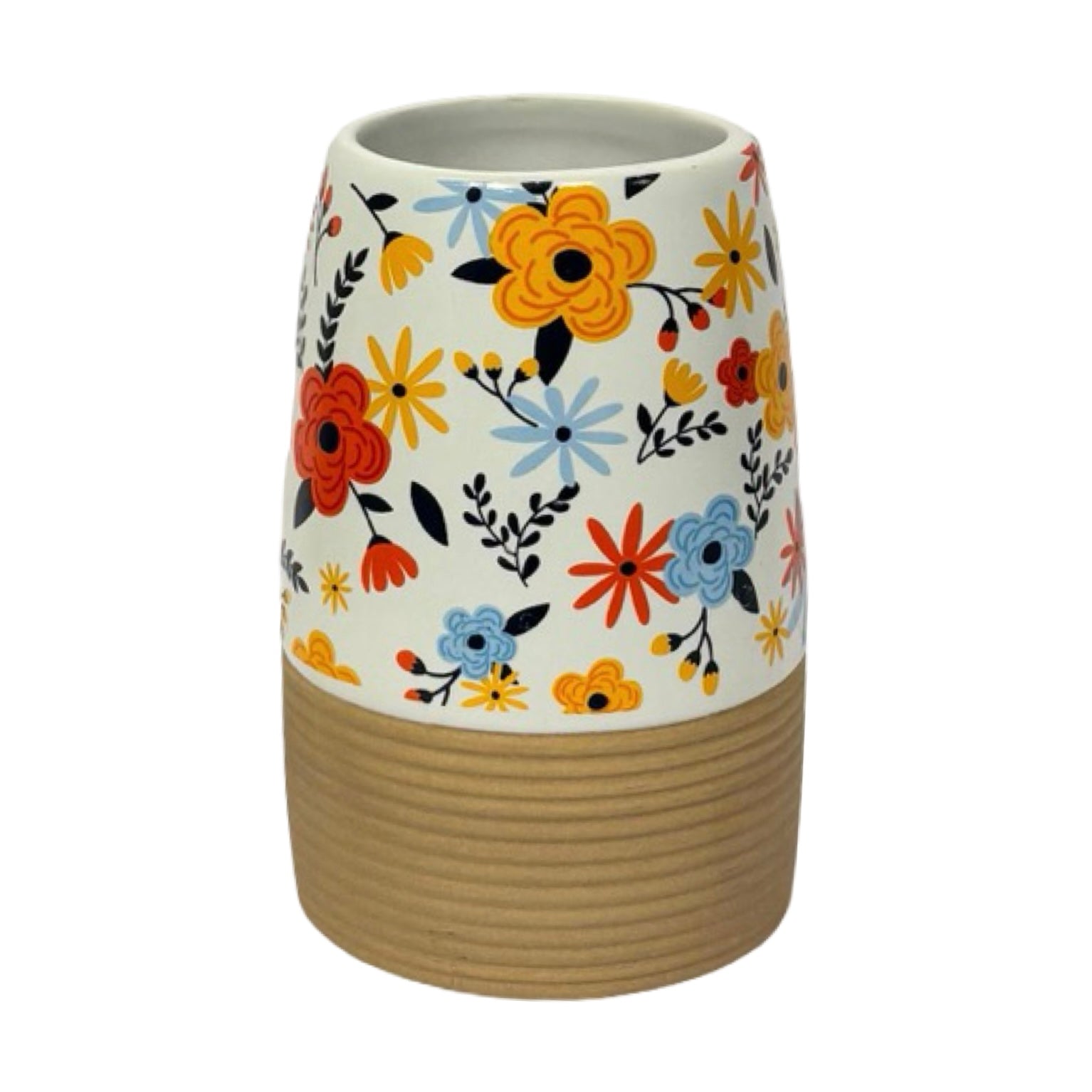 Bath Set Red Blue Yellow Flowers