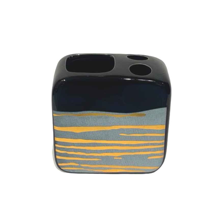 Bath Set Black & Grey Splash