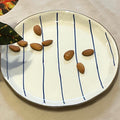Golden Rim Snack Plate Straight Lines