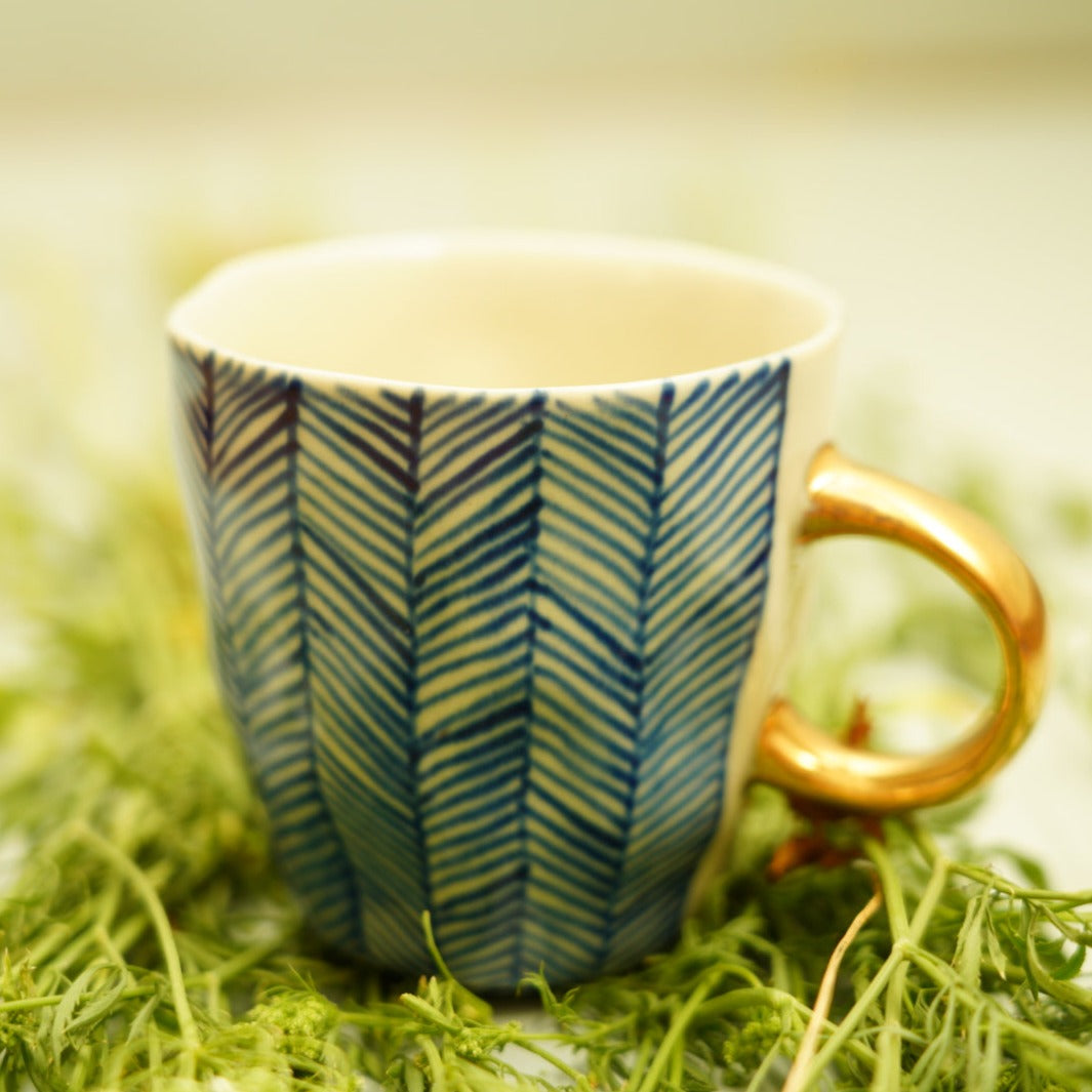 Ceramic Mug Chevron Blue