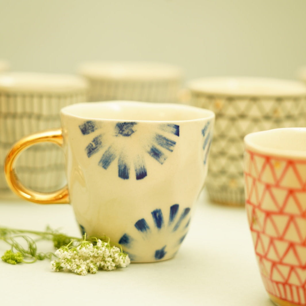 Ceramic Mug Flower Blue